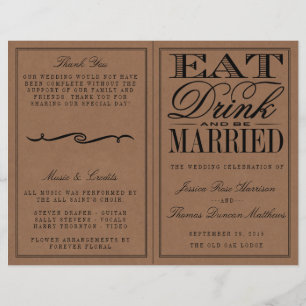Eat, Drink & Be Married Rustic Kraft Wedding