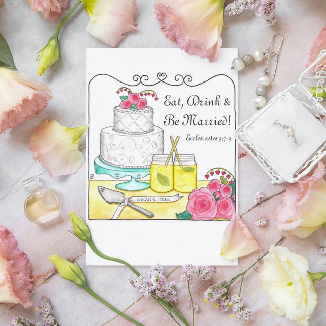 Eat, Drink & Be Married Wedding Card (Creator Uploaded)