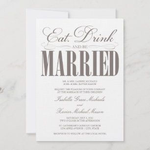Eat, Drink & Be Married Wedding Invitation