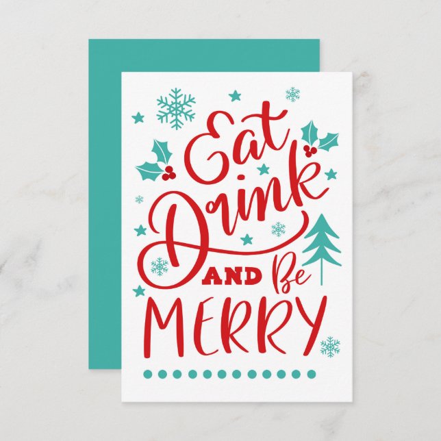 Eat, Drink & Be Merry Card (Front/Back)