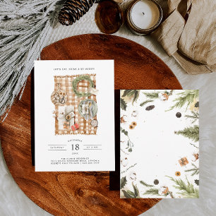 Eat, Drink & Be Merry Christmas Dinner Party Invitation