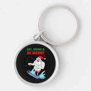 Eat, Drink & Be Merry Christmas Key Ring