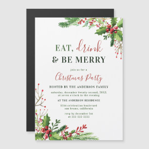 Eat, Drink & Be Merry   Christmas Party Invitation