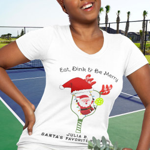 Eat Drink & Be Merry Christmas Pickleball Team T-Shirt