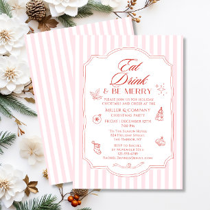 Eat Drink & Be Merry Corporate Christmas Party Invitation