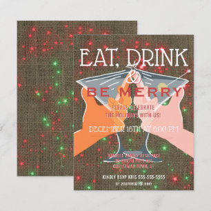 Eat Drink Be Merry Holiday Cocktail Party Invite