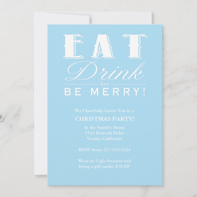 Eat Drink Be Merry Invitation (Front)