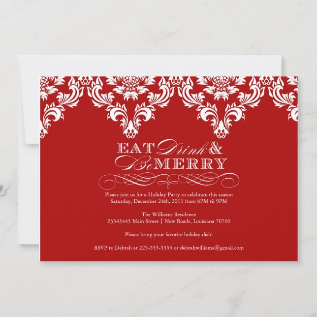 Eat Drink & Be Merry Invitation (Front)