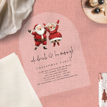 Eat Drink Be Merry Santa Mrs Claus Christmas Acrylic Invitations<br><div class="desc">Eat Drink Be Merry Santa Mrs Claus Christmas.  The main header,  Eat,  Drink & Be Merry,  is in a modern set script,  and easily personalise the rest of the words as required. With a festive fun illustration of Santa and Mrs Claus.</div>