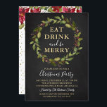 Eat Drink Be Merry Wreath Christmas Holiday Party Invitation<br><div class="desc">Eat Drink Be Merry Wreath Christmas Holiday Party Invitation</div>