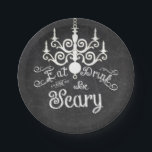 Eat Drink Be Scary Chalk Halloween Party Plates<br><div class="desc">Eat Drink Be Scary Chalk Halloween Party Plates. Customise with any text. Matching items are available.</div>
