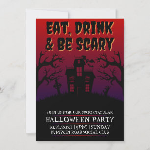 Eat, Drink & Be Scary Halloween Invitation