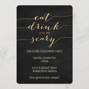 Eat, Drink, Be Scary Halloween Party Invitation