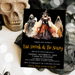 Eat Drink & Be Scary Halloween Party Invitation