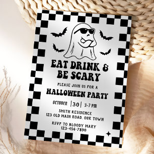 Eat, Drink & Be Scary Halloween Party Invitation