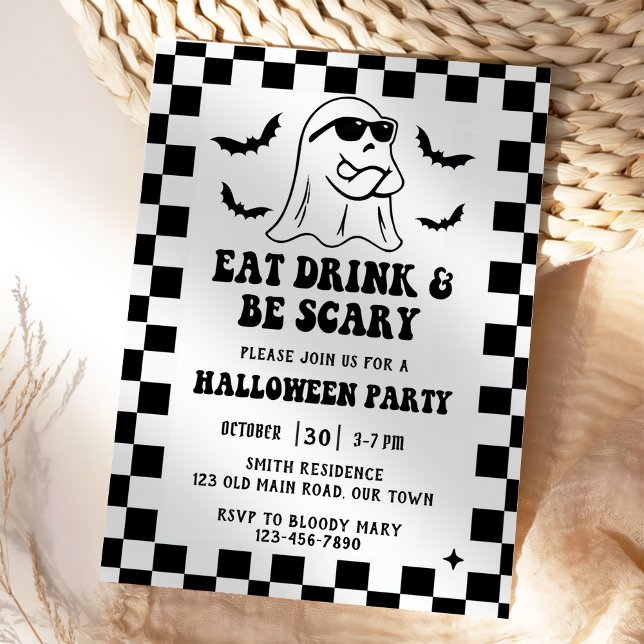 Eat, Drink & Be Scary Halloween Party Invitation (Creator Uploaded)