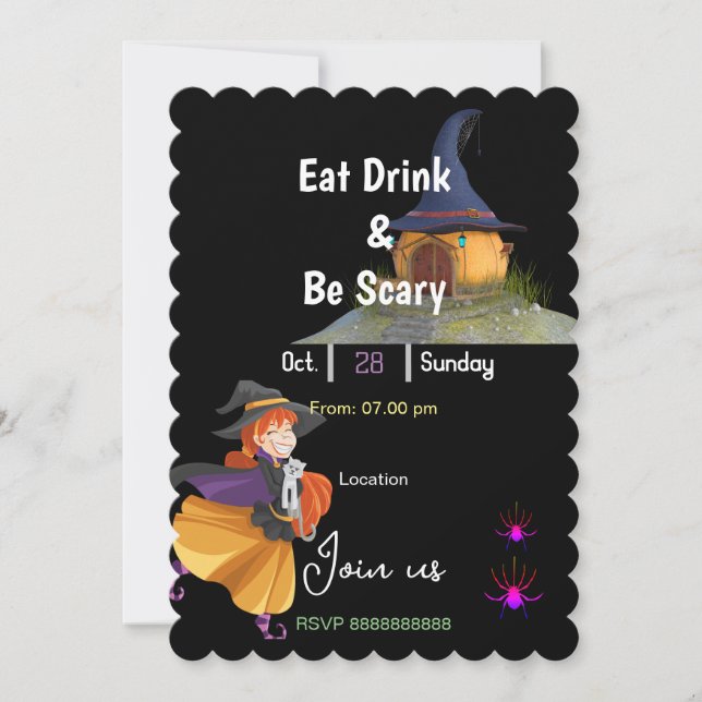 Eat Drink & Be Scary Invitation (Front)