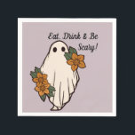Eat, Drink & Be Scary! Napkin<br><div class="desc">Eat,  Drink & Be Scary! This modern minimalistic Halloween napkin set is the perfect way to ring in a Spooktacular party! A great way to keep up with the theme at your special event</div>