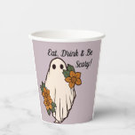 Eat, Drink & Be Scary! Paper Cups<br><div class="desc">Eat,  Drink & Be Scary! This modern minimalistic Halloween paper cup set is the perfect way to ring in a Spooktacular party! A great way to keep up with the theme at your special event and goes great with the napkins also offered in this collection</div>