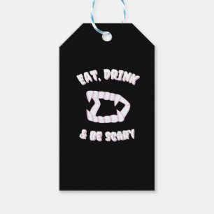 Eat Drink Be Scary Vampire Minimalist Gift Tags