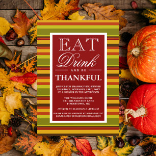 Eat Drink & Be Thankful Invitation