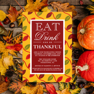 Eat Drink & Be Thankful Invitation