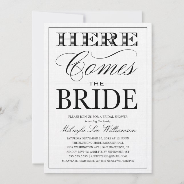 EAT, DRINK COLLECTION | BRIDAL SHOWER INVITATION (Front)