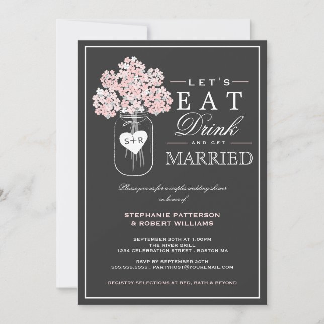 Eat Drink & Get Married Couples Shower Invitation (Front)