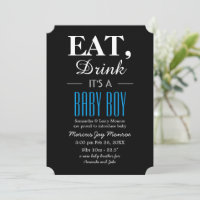 Eat, Drink It's a Baby Boy, Baby Announcement