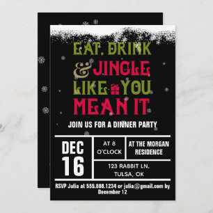 Eat, Drink & Jingle Holiday Party Invite