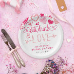 "Eat, Drink & Love" Valentine's Day Bridal Shower Paper Plate<br><div class="desc">Celebrate in style with these modern and very trendy bridal shower or wedding paper plates. This design is easy to personalise with your special event wording and your guests will be thrilled when they see these fabulous plates. Matching items can be found in the collection.</div>