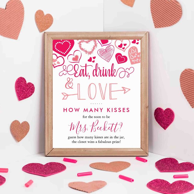 "Eat, Drink & Love" Valentine's Day Bridal Shower Poster (Creator Uploaded)