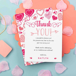 "Eat, Drink & Love" Valentine's Day Bridal Shower Thank You Card