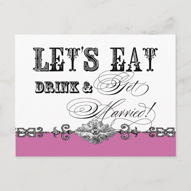 Eat, Drink n Get Married, be my Bridesmaid Invite (Front)