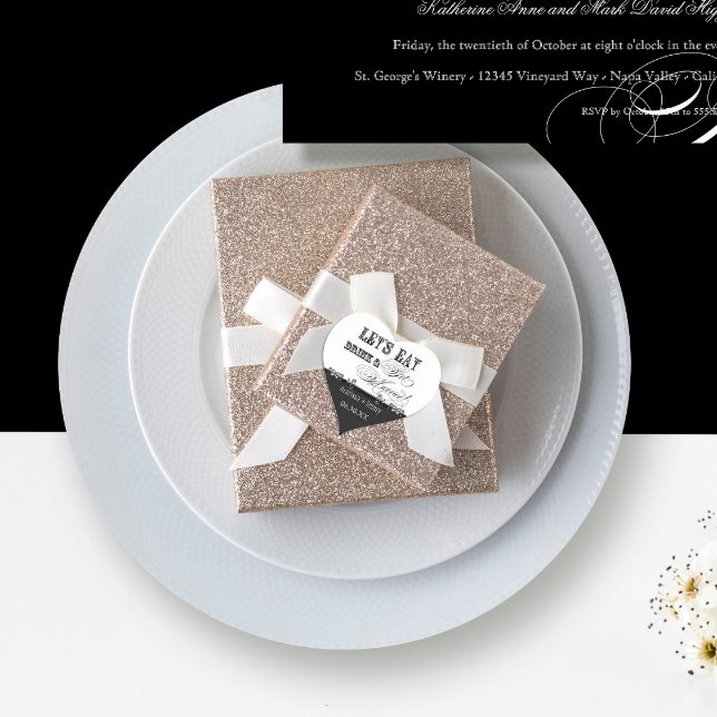 Eat, Drink n Get Married Black White Typography Heart Sticker (Creator Uploaded)