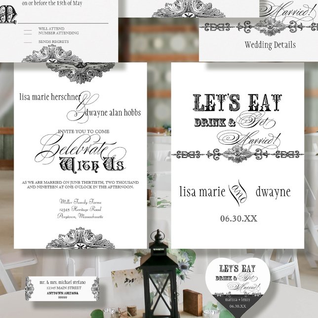 Eat, Drink n Get Married Formal Wedding Invitation (Creator Uploaded)