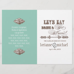 Eat, Drink n Get Married, Formal Wedding Program