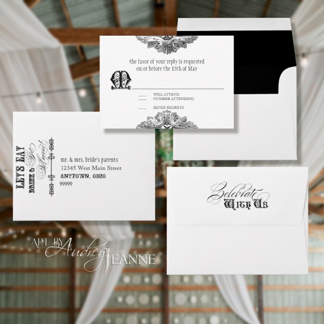 Eat, Drink n Get Married Matching RSVP Envelopes (Creator Uploaded)