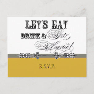 Eat, Drink n Get Married, RSVP Response Postcard