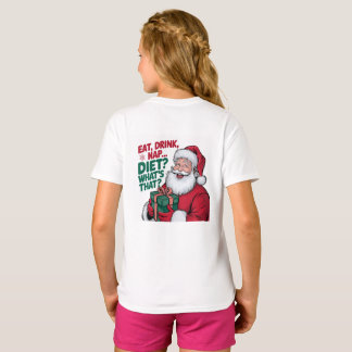 Eat Drink Nap whats Diet, funny Santa T-Shirt