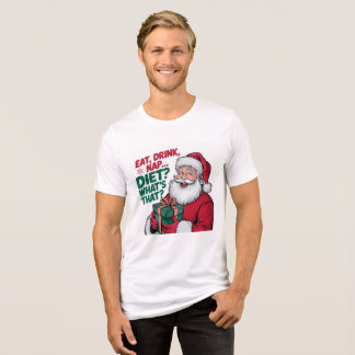 Eat Drink Nap whats Diet, funny Santa Tri-Blend Shirt