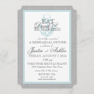 Eat Drink Nautical Anchor Wedding Rehearsal Invitation