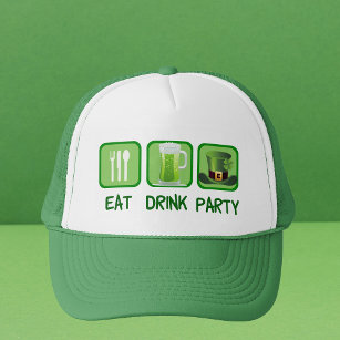 Eat Drink Party Funny St. Patrick's Day Trucker Hat