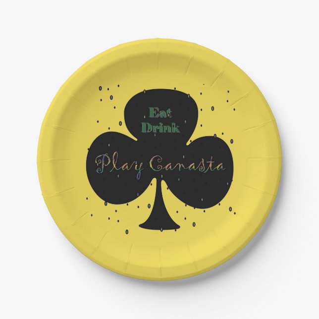 Eat Drink Play Canasta Paper Plate (Front)