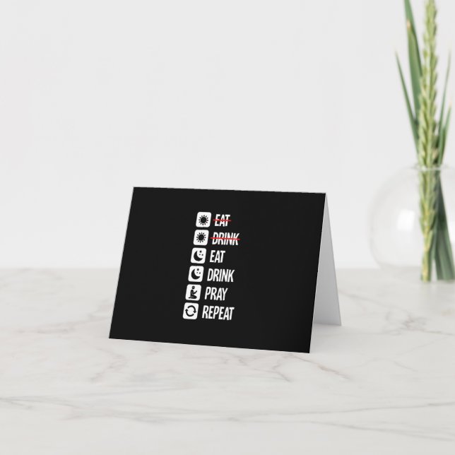 Eat Drink Pray Repeat - Mode On Invitation (Front)