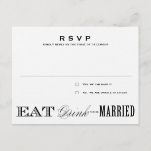 EAT, DRINK RSVP CARD