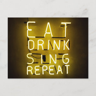 Eat, drink, sing, repeat postcard positivity
