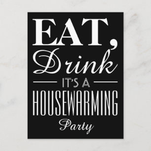 Eat Drink, Vintage Poster, Housewarming Invite