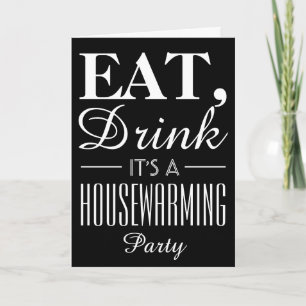 Eat Drink, Vintage Poster, Housewarming Invite