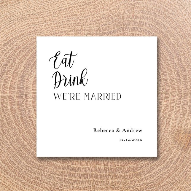 Eat Drink We Married Personalised Wedding Napkins (Eat Drink We Married Personalized Wedding Napkins)